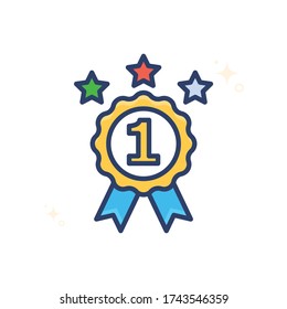 ilustración de estilo de icono vectorial de botón. Icono de símbolo rellenado con esquema de inicio y Nueva empresa. EPS 10