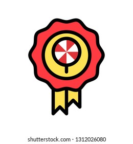 Badge vector illustration, filled style icon editable outline
