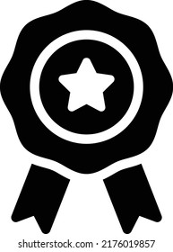 ilustración de vectores de insignia en un fondo transparente. Símbolos de calidad superior. Iconos vectoriales de glifos para diseño de conceptos y gráficos. 
