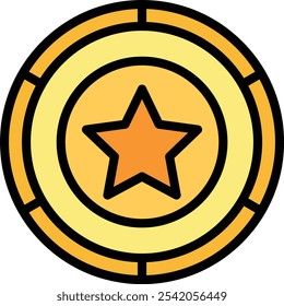 Badge Vector Line Filled Icon Design