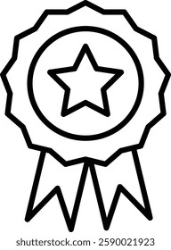 Badge Vector Line Icon Design