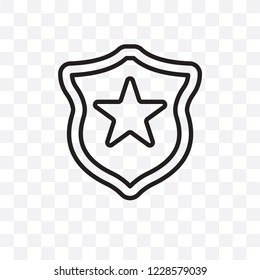 Badge vector linear icon isolated on transparent background, Badge transparency concept can be used for web and mobile