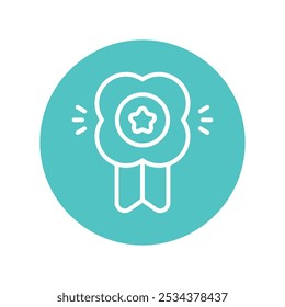 Badge vector Outline Cricle Design icon. Awards Symbol on White background EPS 10 File