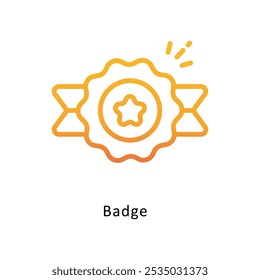 Badge vector Outline Gradient Design icon. Awards Symbol on White background EPS 10 File