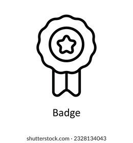 Badge Vector    outline Icon Design illustration. Shipping and delivery Symbol on White background EPS 10 File
