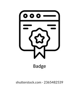 Badge vector  outline icon illustration. EPS 10 File.