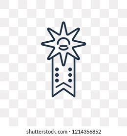 Badge vector outline icon isolated on transparent background, high quality linear Badge transparency concept can be used web and mobile