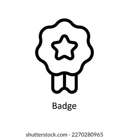 Badge Vector   outline Icons. Simple stock illustration stock
