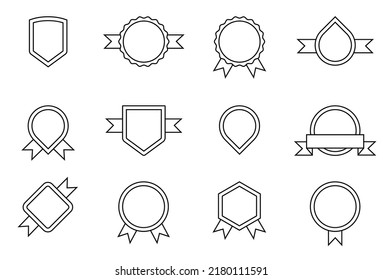 Badge vector outline templates. Blank icons. Vector illustration.