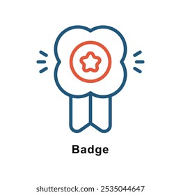 Badge vector Outline Two Color Design icon. Awards Symbol on White background EPS 10 File