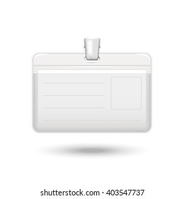 Badge vector.Vector realistic card identification isolated on a white background with shadow