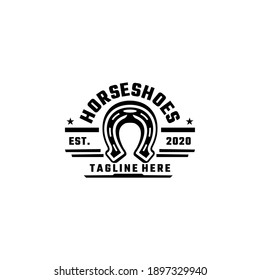 Badge Vintage Horseshoe Logo Template Vector Stock Vector (Royalty Free ...