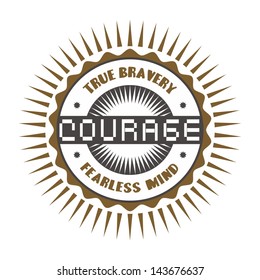 badge vintage label courage