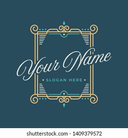 badge vintage logo design line art