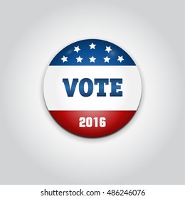 Badge Vote. US presidential election in 2016