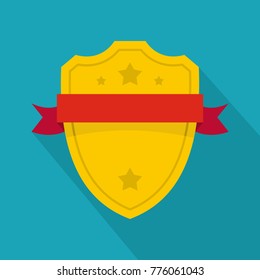 Badge warrior icon. Flat illustration of badge warrior vector icon for web
