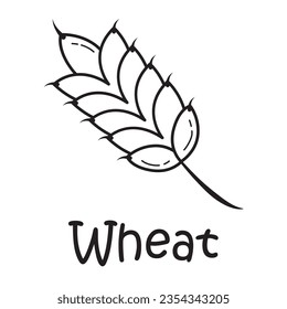 Badge wheat with the inscription. Vector image, eps