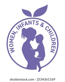 Badge for WIC nutrition labeling - Special Supplemental Program for Women, Infants, and Children. In circle shape