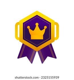 Badge winner medal championship icon for gui game esport vector design template