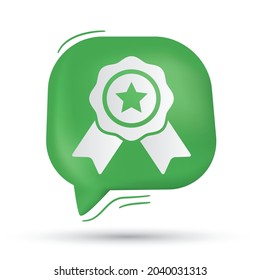 Badge, winner and medal vector in speech bubble - Modern design