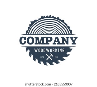 Badge Wood Working Industry Logo. Carpenter Logo Template