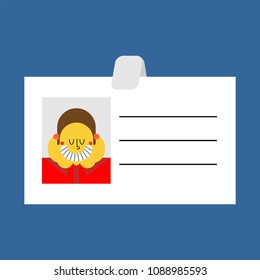 Badge worker isolated. Business cartoon style template. Vector illustration
