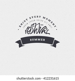 Badge for your design, summer festival of words to print and labels.