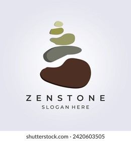 Badge zen balancing stone logo vector illustration design icon