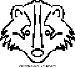 Icono de píxel de 8 bits de Badger. Ilustración vectorial.