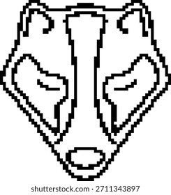 Icono de píxel de 8 bits de Badger. Ilustración vectorial.