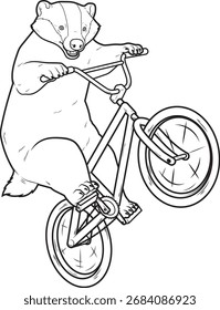 Badger Bicycle Animal Vector Graphic Art Illustration