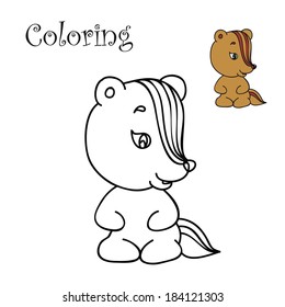 badger. Coloring for kids of color swatches