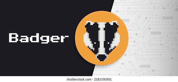Badger DAO (BADGER) crypto currency coin symbol and logo on futuristic technology background. Virtual cash based on block chain concept vector illustration  svg
