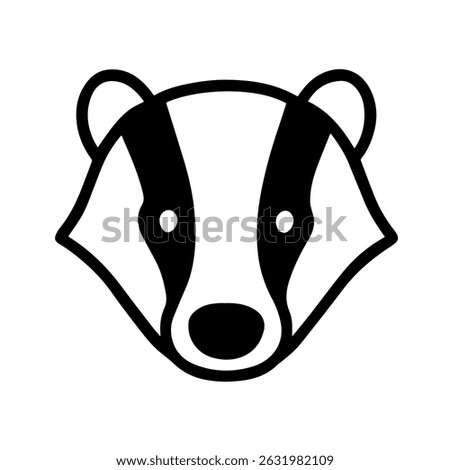 Badger face icon on white background vector
Vector line icon animals