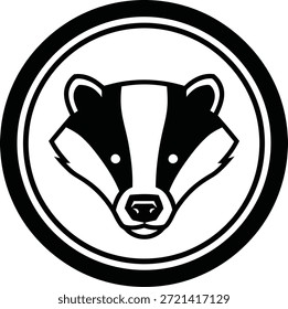 Diseño de emblema de logotipo de Badger Face 