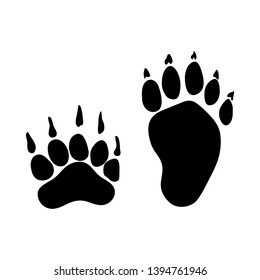 Badger Footprint. Black Silhouette Design. Vector Illustration.