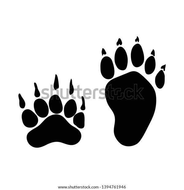 Badger Footprint Black Silhouette Design Vector Stock Vector (Royalty ...