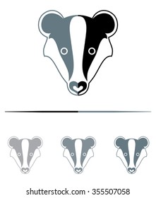 Badger head - design template.