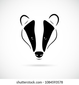 Badger head vector illustration in black, isolated on white background. Icon for retro hipster logos, emblems, badges, labels template and t-shirt design element.