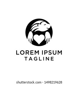 Badger Heart Negative Space Logo Template
