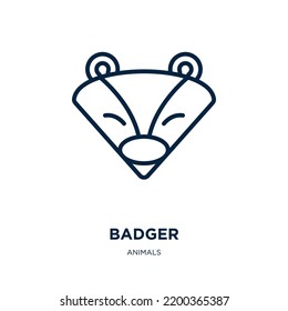 badger icon from animals collection. Thin linear badger, animal, mammal outline icon isolated on white background. Line vector badger sign, symbol for web and mobile