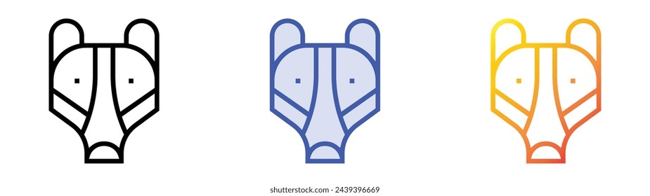 icono de tejón. Diseño de estilo de relleno lineal, azul y degradado aislado sobre fondo blanco