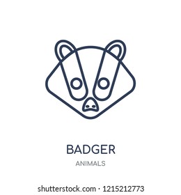 Badger icon. Badger linear symbol design from Animals collection. Simple outline element vector illustration on white background.