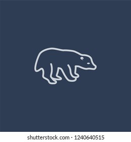 Badger icon. Trendy flat vector line Badger icon on dark blue background from animals collection. 