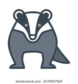 Badger icon vector isolated on white background for your web and mobile app design. Blue honey badger logo concept.