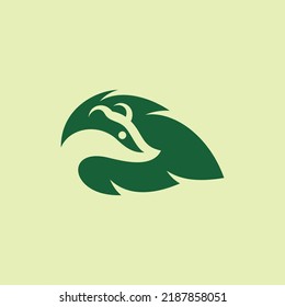 Badger Leaf Nature Simple Logo