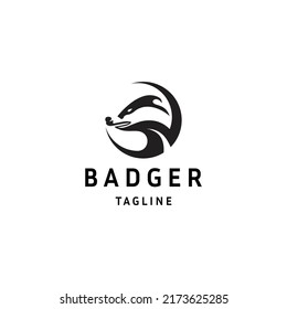 Badger logo icon design template flat vector illustration