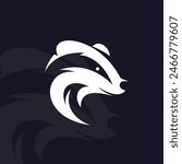 Badger logo on isolated background v77