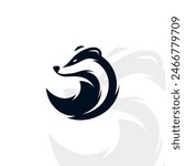 Badger logo on isolated background v34