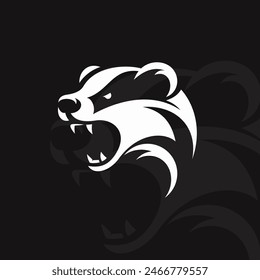 Logotipo de tejón sobre fondo aislado v8